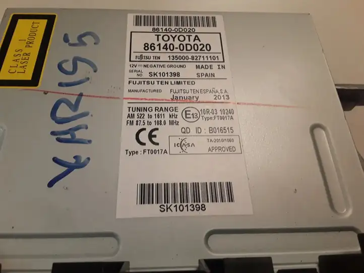 Toyota Yaris (2012 - 2014) 86140-0D020 Магнитола / мультимедийная система — фото 3