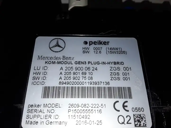 Mercedes-Benz C W205 (2014 - 2021) A2059000624 Прочие блоки управления — фото 3