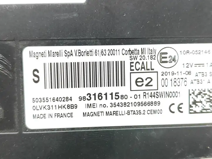 Peugeot 208 (2015 - 2019) 9831611580 Bluetooth модуль — фото 3