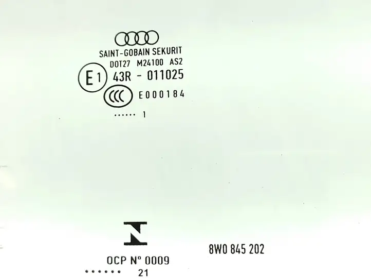 Audi A4 S4 B9 8W (2019 - ) 8W0845202 Стекло передней двери — фото 2