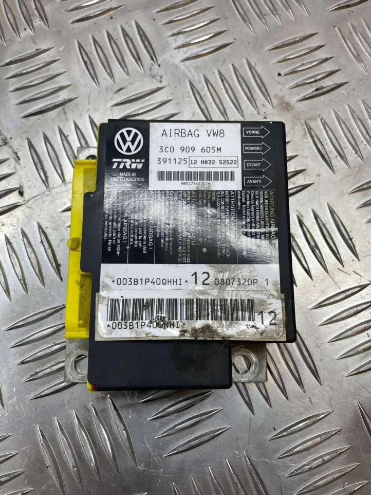 3C0909605M Volkswagen PASSAT B6 Oro pagalvių valdymo blokas