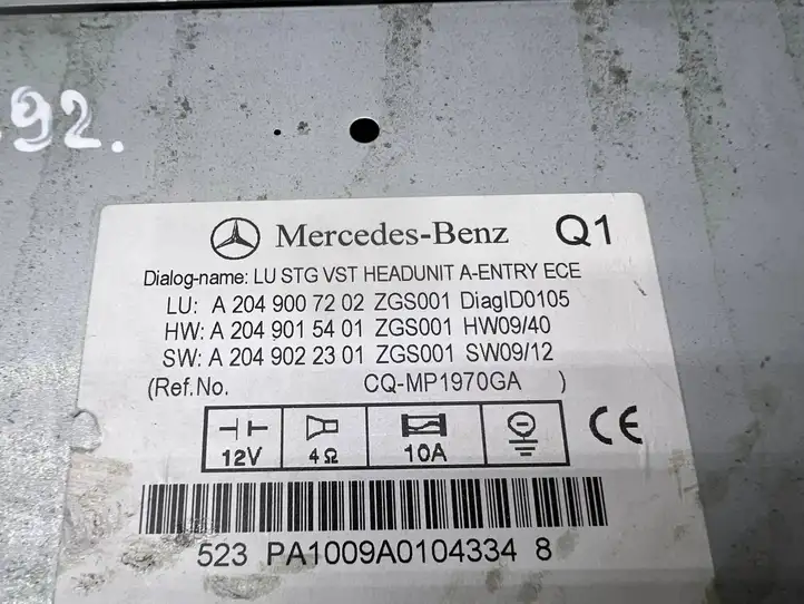 Mercedes-Benz C W204 (2007 - 2014) A2049007202 Магнитола / мультимедийная система — фото 8