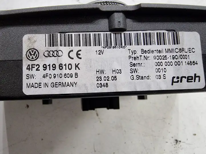 Audi A6 S6 C6 4F (2008 - 2011) 4F2919610K Контроллер мультимедийной системы — фото 6