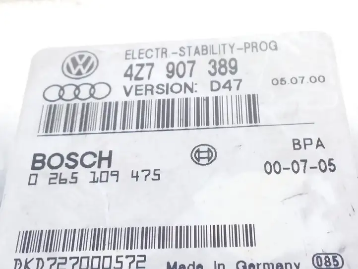 Audi A6 S6 C5 4B (2001 - 2004) 4Z7907389 Блок управления тормозной системой — фото 4