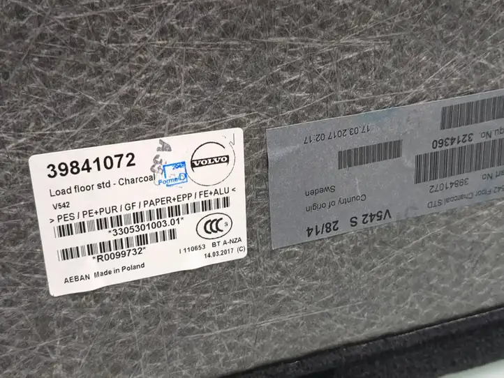 Volvo S90, V90 (2016 - 2020) 39841072 Пол багажника — фото 3