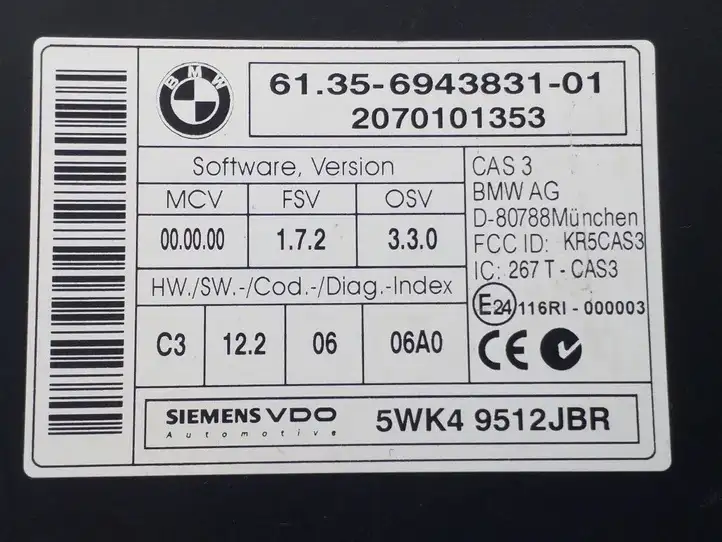 BMW 3 E90 E91 (2005 - 2012) 6943831 Блок иммобилайзера — фото 2