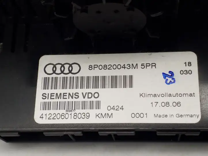 Audi A3/S3 8P (2004 - 2008) 8P0820043M Блок управления климат-контролем — фото 3