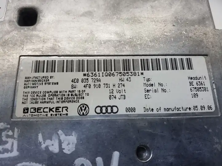 Audi A6 S6 C6 4F (2004 - 2008) 4E0035729A Контроллер мультимедийной системы — фото 4