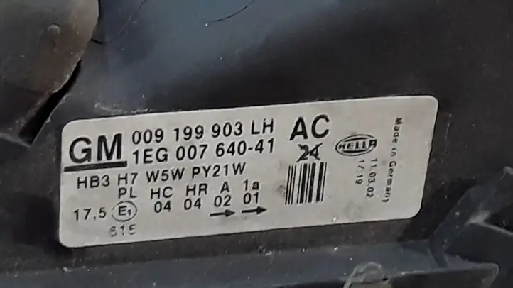 Opel Astra G (1998 - 2004) 009199903 Передняя фара — фото 2