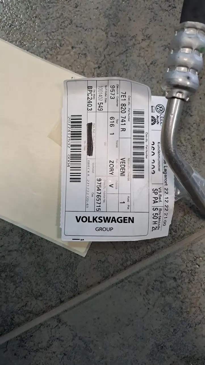 Volkswagen Transporter - Caravelle T6 (2015 - 2022) 7E1820741R Трубки и шланги кондиционера — фото 2