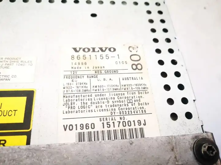 Volvo S60 (2000 - 2004) 86511551 Магнитола / мультимедийная система — фото 2