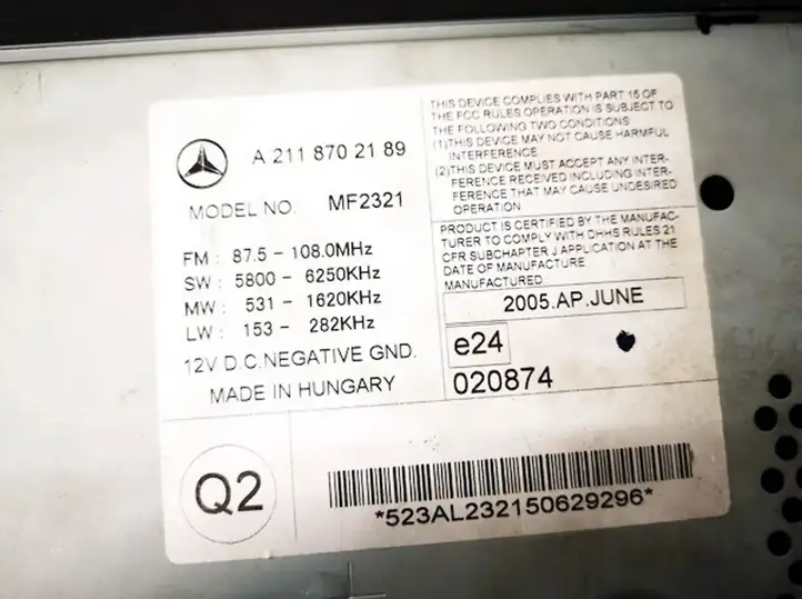 Mercedes-Benz E W211 (2002 - 2009) a2118702189 Магнитола / мультимедийная система — фото 3