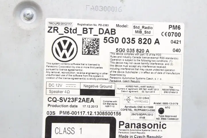 Volkswagen Golf VII (2013 - 2019) 5G0035820A Блок навигации GPS — фото 7
