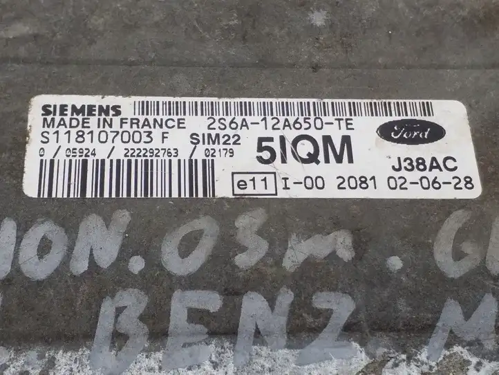 Ford Fusion (2006 - 2012) 2S6A12A650TE Блок управления двигателем (ECU) — фото 4