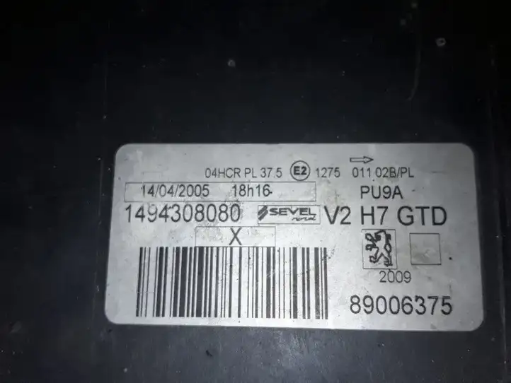 Peugeot 807 (2002 - 2011) 1494308080 Передняя фара — фото 3