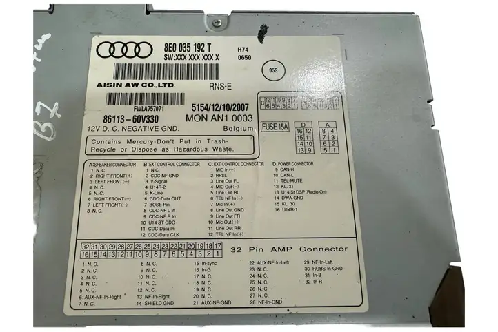 Audi A4 S4 B7 8E 8H (2004 - 2009) 8E0035192T Магнитола / мультимедийная система — фото 7