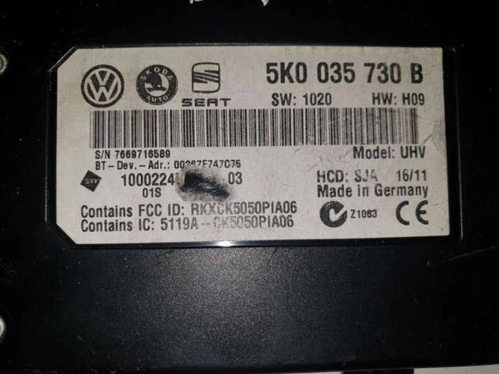 5K0035730B Volkswagen PASSAT B7 Bluetooth modulis