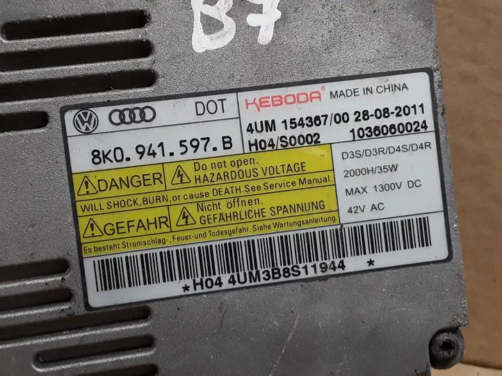 Volkswagen PASSAT B7 (2011 - 2014) 8K0941597B Блок розжига ксенона — фото 2