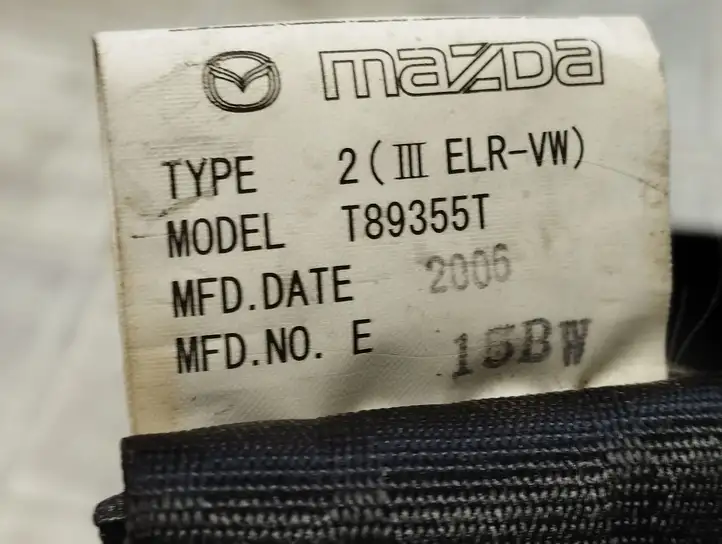 Mazda 5 (2005 - 2010) T89355T Задний ремень безопасности — фото 2