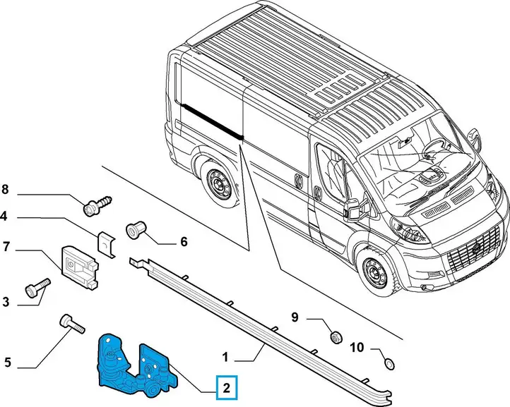 Fiat Ducato (2007 - 2014) 1376704080 Средняя направляющая ролика раздвижной двери — фото 5