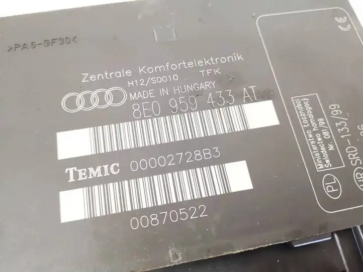 Audi A4 S4 B6 8E 8H (2000 - 2006) 8e0959433at Модуль комфорта — фото 2