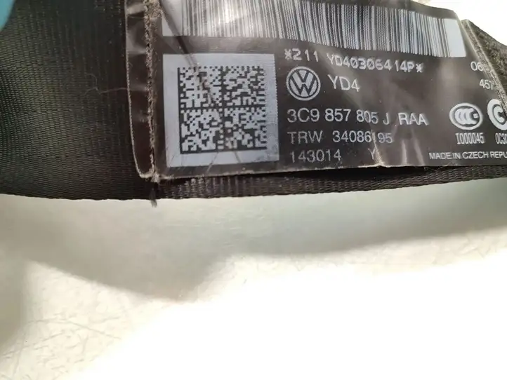 Volkswagen PASSAT B7 (2011 - 2014) 3C9857805J Задний ремень безопасности — фото 4