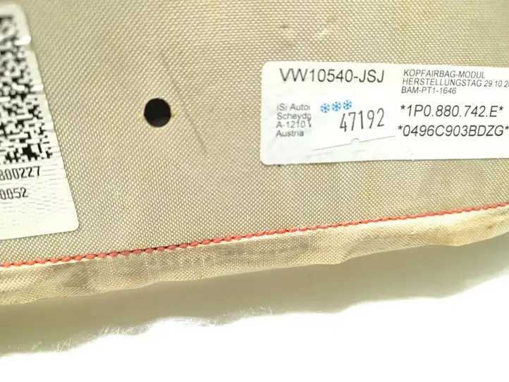 Seat Leon (1P) (2005 - 2012) 1P0880742E Боковая подушка безопасности шторка — фото 7