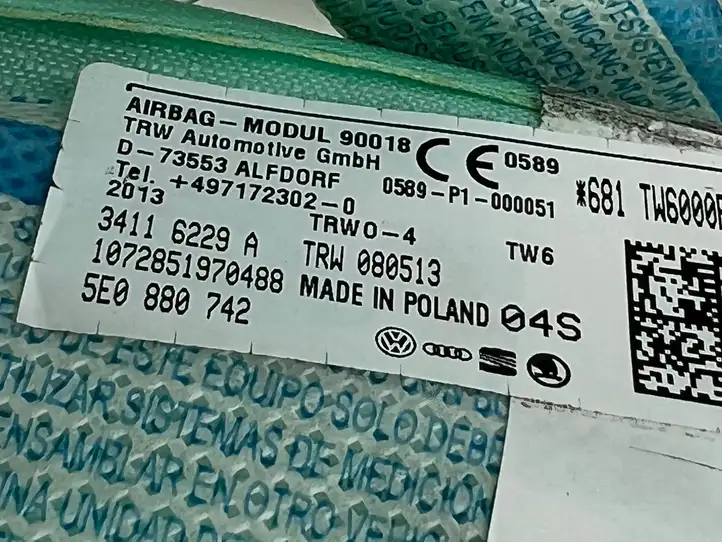 Skoda Octavia Mk3 (5E) (2013 - 2019) 5E0880742 Боковая подушка безопасности шторка — фото 7