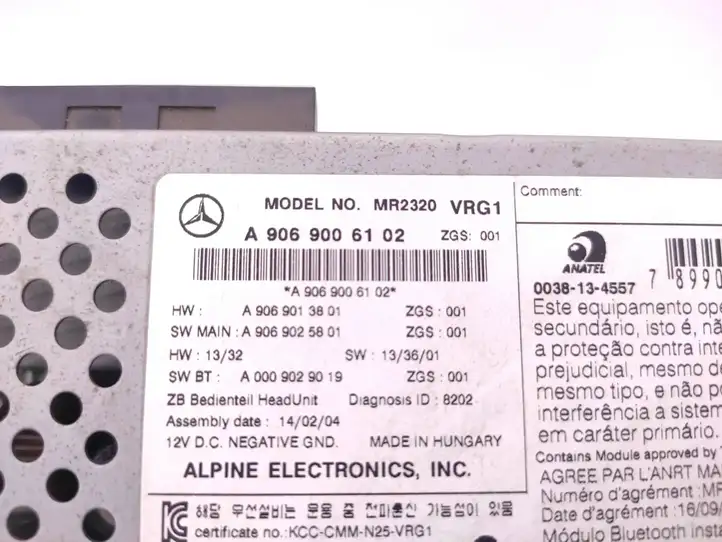 Mercedes-Benz Sprinter W906 (2006 - 2018) A9069006102 Магнитола / мультимедийная система — фото 3