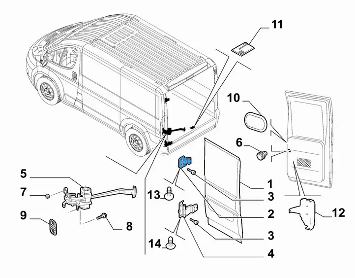 Fiat Ducato (2014 - )  50166050  Верхняя петля багажной двери