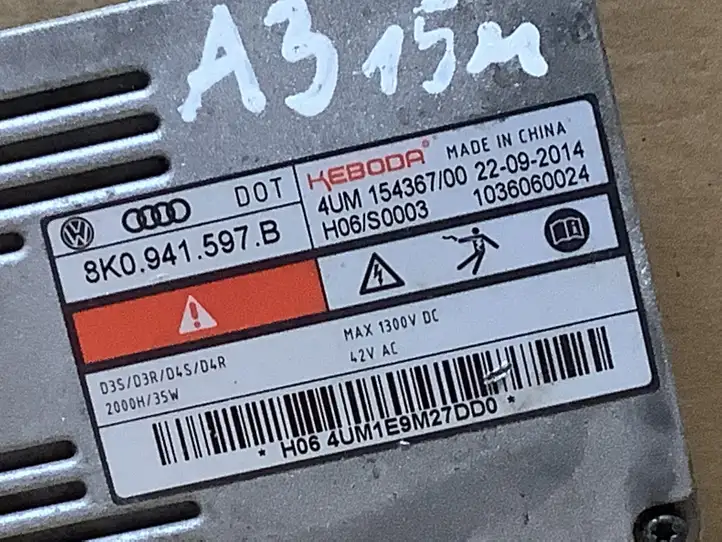 Audi A3/S3 8V (2012 - 2016) 8K0941597B Блок розжига ксенона — фото 2