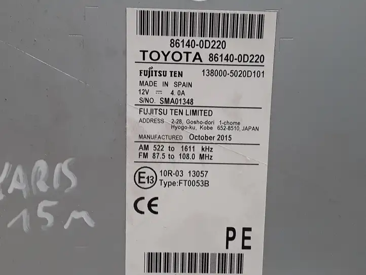 Toyota Yaris (2014 - 2019) 861400D220 Магнитола / мультимедийная система — фото 6