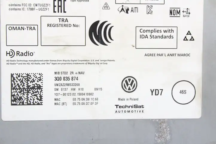 Volkswagen PASSAT B8 (2015 - ) 3Q0035874 Магнитола / мультимедийная система — фото 5