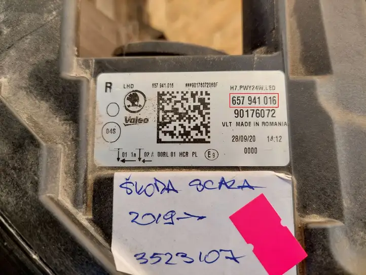 Skoda Scala (2018 - ) 657941016 Передняя фара — фото 9