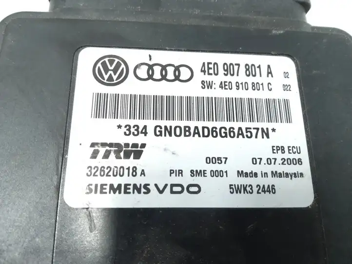 Audi A8 S8 D3 4E (2005 - 2007) 4E0907801 Блок управления стояночным тормозом — фото 3