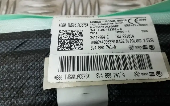 Audi A3/S3 8V (2012 - 2016) 8V4880741A Боковая подушка безопасности шторка — фото 3