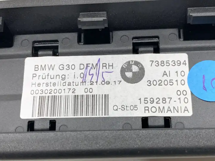 BMW 5 G30 G31 (2016 - ) 7385394 Солнцезащитная шторка задней двери — фото 8