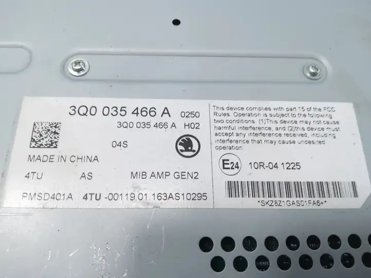Skoda Octavia Mk3 (5E) (2013 - 2019) 3Q0035466A Усилитель звука — фото 3