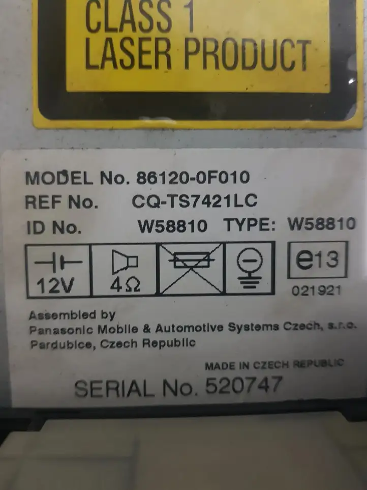 Toyota Corolla Verso E121 (2004 - 2007) 861200F010 Магнитола / мультимедийная система — фото 4