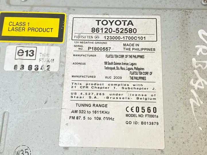 Toyota Urban Cruiser (XP110) (2007 - 2016) 8612052580 Магнитола / мультимедийная система — фото 3