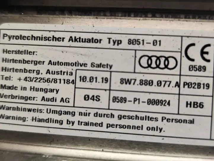 Audi A5 (2016 - ) 8W7880077A Детали складной крыши — фото 5
