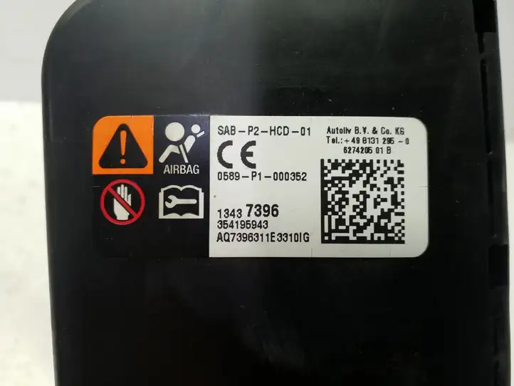 Opel Astra J (2012 - 2015) 13437396 Подушка безопасности сиденья — фото 2