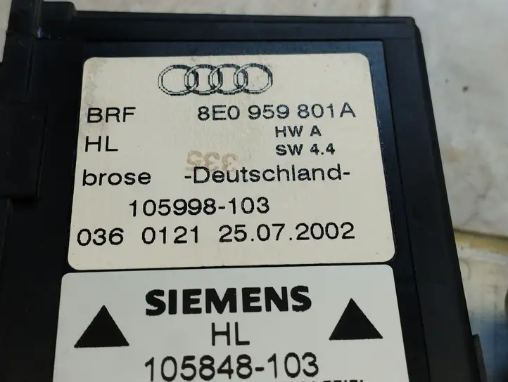 Audi A4 S4 B6 8E 8H (2000 - 2006) 8E0595801A Мотор стеклоподъемника передний — фото 2