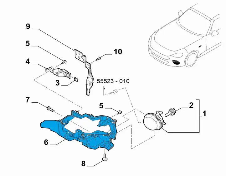 Fiat 124 Spider (2017 - 2019) 6000615227 Кронштейн противотуманной фары — фото 5