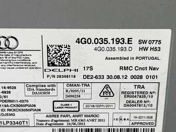 Audi A6 C7 (2011 - 2014) 4G0035193D Навигационный привод CD/DVD — фото 6