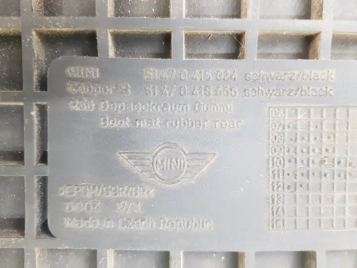 Mini One Cooper F56 F55 (2012 - 2022) 0418666 Резиновый коврик багажника — фото 5