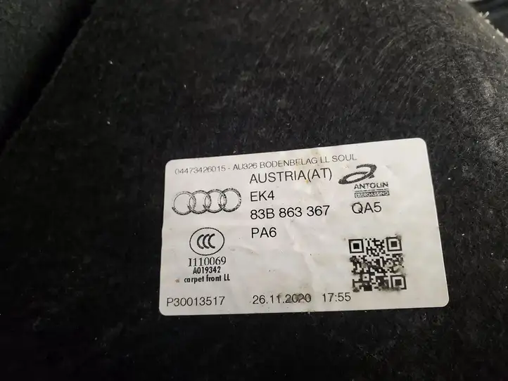 Audi Q3 F3 (2018 - ) 83B863367 Ковролин салона — фото 6