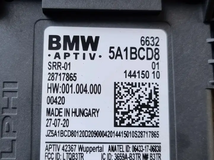 BMW 3 G20 G21 (2019 - ) 5A1BCD8 Радар контроля слепых зон — фото 4
