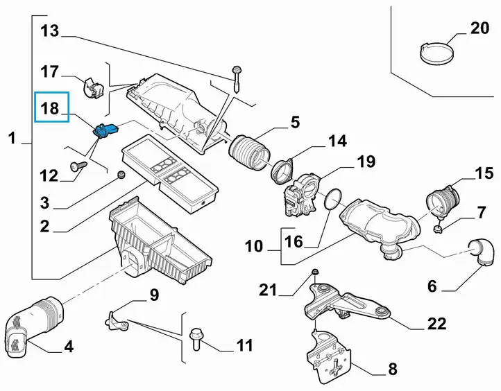 Alfa Romeo Stelvio Type 949 (2017 - ) 46356099 Датчик массового расхода воздуха — фото 4