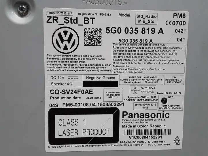 Volkswagen Golf VII (2013 - 2019) 5G0035819A Контроллер мультимедийной системы — фото 3
